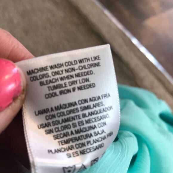 Bongo large aqua Blouse women’s long sleeve - Picture 11 of 16